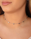 Choker Elos Quadrados Lisos Ródio Branco