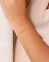 Pulseira Elos Estrelas Lisas Banhado a Ouro 18K