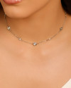 Choker Flores Pontos de Luz Cristal Ródio Branco