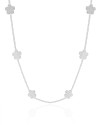 Choker Flores Texturizadas 8 mm Ródio Branco