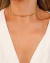 Choker Bolas Lisas 4 mm Banhado a Ouro 18K