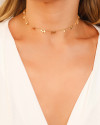 Choker Elos Plaquinhas Lisas 3 mm Banhado a Ouro 18K