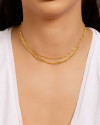 Choker Dupla Elos Bolinhas Lisas Banhado a Ouro 18K