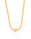 Choker Malha Fita Coração Banhado a Ouro 18K