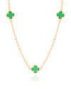 Choker Elos Trevos Tom Esmeralda 1.0 cm Banhado a Ouro 18K