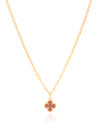 Gargantilha Elos Trevo Tom Rubi Banhado a Ouro 18K - 40 cm