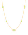 Gargantilha Infantil Elos Cristais Light Green 4 mm Banhado a Ouro 18K - 35 cm