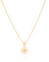 Gargantilha Infantil Flor Margarida 1.2 cm Banhado a Ouro 18K - 35 cm