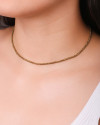 Choker Hematita Dourada 2 mm Banhado a Ouro 18K