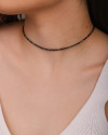 Choker Hematita Grafite 2 mm Ródio Negro