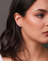 Ear Cuff Franja Pontos de Luz Cristal Ródio Branco