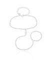 Pulseira Hand Chain Singapura 2 mm Ródio Branco