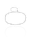 Pulseira Riviera Cravação Inglesa Cristal 3 mm Ródio Branco