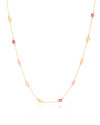 Choker Elos Cristais Coloridos 3 mm Banhado a Ouro 18K