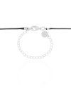 Choker Fio Coreano Preto Cruz Lisa Ródio Branco