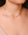 Choker Veneziana Dupla Ponto de Luz Cristal 7 mm Banhado a Ouro 18K