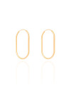Brinco Argola Encaixe Fio Oval 3.1 cm Banhado a Ouro 18K