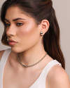 Choker Bolinhas Coração Liso Ródio Branco