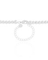 Choker Bolinhas Coração Liso Ródio Branco