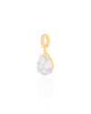 Pingente Gota Cravejada Cristal Banhado a Ouro 18K