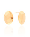 Brinco Oval Liso 3.7 cm Banhado a Ouro 18K