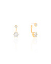 Ear Jacket Pontos de Luz Cristal Banhado a Ouro 18K