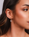 Ear Jacket Pontos de Luz Cristal Banhado a Ouro 18K