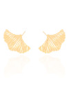 Ear Cuff Folha Frisada Banhado a Ouro 18K
