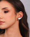 Ear Cuff Gota Lisa Ródio Branco
