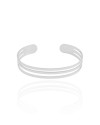 Bracelete Três Filetes Lisos 10 mm Ródio Branco