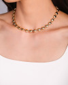 Choker Bolas Achatadas Lisas Banhado a Ouro 18K