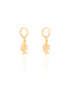 Brinco Argola Click Peixe 3.0 cm Banhado a Ouro 18K