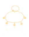 Pulseira Elos Medalhas Lira Banhado a Ouro 18K