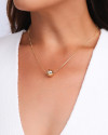 Gargantilha Veneziana Bola Lisa 12 mm Banhado a Ouro 18K - 45 cm