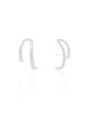 Ear Hook Filetes Lisos Ródio Branco