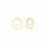 Brinco Argola Dupla Lisa Banhado a Ouro 18K