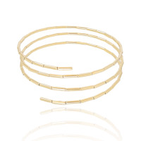 Bracelete Mola Canutilhos Três Voltas Banhado a Ouro 18K