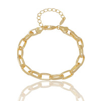 Pulseira Elos Lisos 6mm Banhado a Ouro 18K