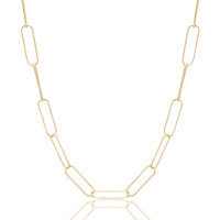 Gargantilha Elos Ovais 6mm Banhado a Ouro 18K