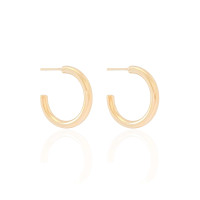 Brinco Argola Tubo Liso 2.2 cm Banhado a Ouro 18K