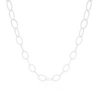 Choker Elos Ovais Ródio Branco