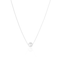 Gargantilha Veneziana Pingente Bola 8 mm Ródio Branco