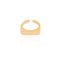 Anel Ajustável de Dedinho Reto Liso Tamanho P Banhado a Ouro 18K