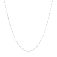 Gargantilha Longa Elos 2 mm Ródio Branco