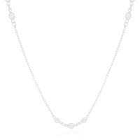 Gargantilha Longa Elos Pontos de Luz Cristal Ródio Branco