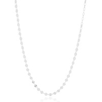 Gargantilha Longa Plaquetas Redondas Flat Ródio Branco