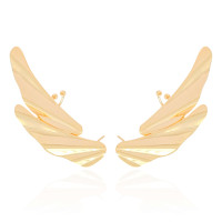 Ear Cuff Asa Lisa Banhado a Ouro 18K