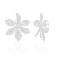 Brinco Flor Lisa Ródio Branco