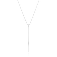 Gargantilha Longa Palito Ródio Branco