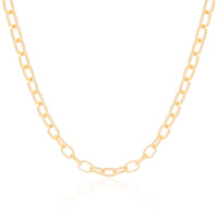 Choker Elos Ovais Lisos Banhado a Ouro 18K